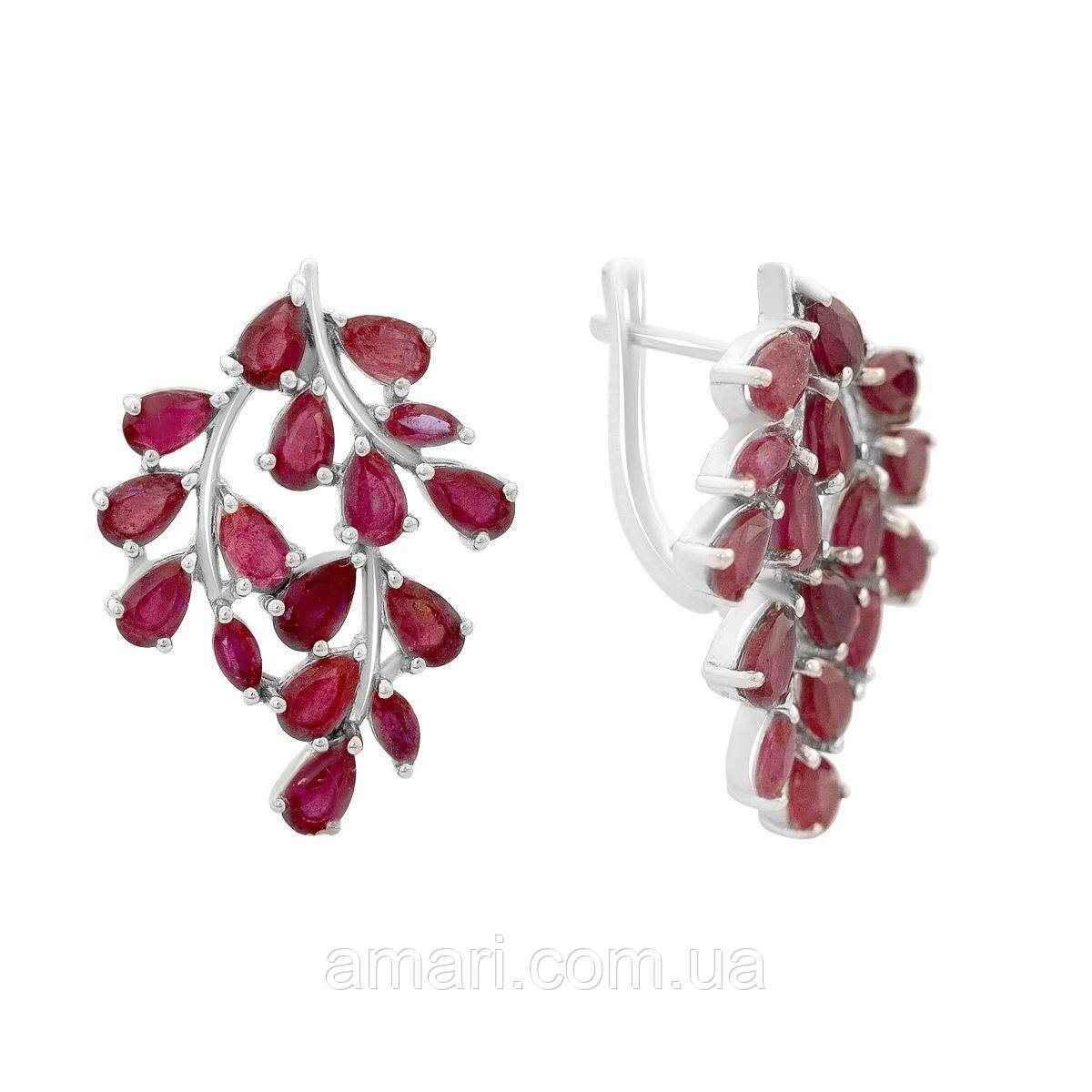 Срібні сережки Komilfo з натуральним рубіном 7.925ct (2165507), фото 1