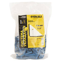 Система укладання та вирівнювання плитки SVP Mini клин 200 шт SIGMA (8240831)