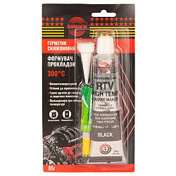 Герметик силіконовий RTV-формувач прокладок високотемпературний +300 °C чорний 85 г OAE ASMACO (6371211)