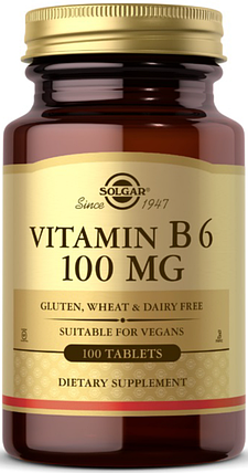 Вітамін В6 Solgar Vitamin B6 100 мг 100 таб, фото 1