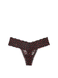 Трусики Стрінги Victoria's Secret Lacie Lace-Up, Чорні із серцями