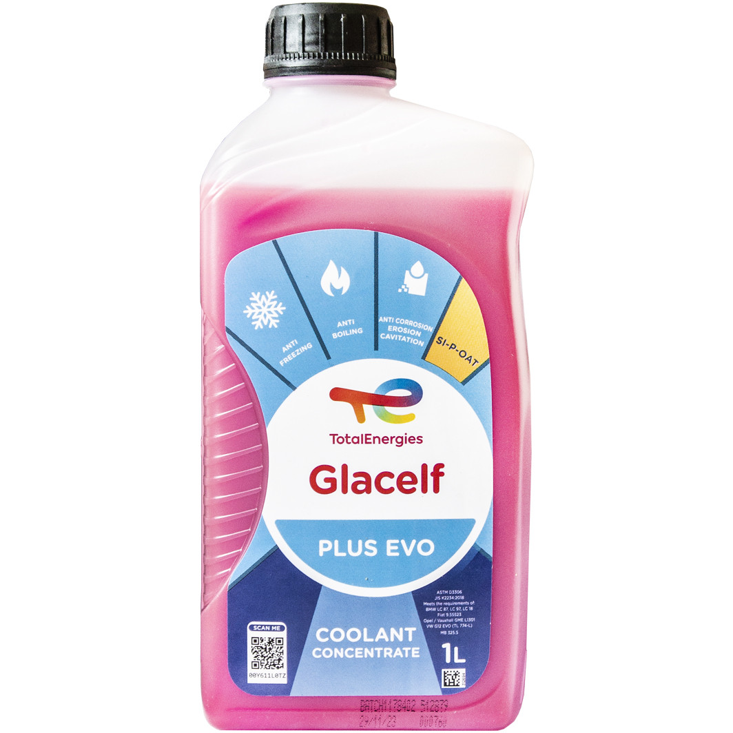 Total Glacelf Plus Evo рожевий, 1 л (230153) концентрат антифризу, фото 1