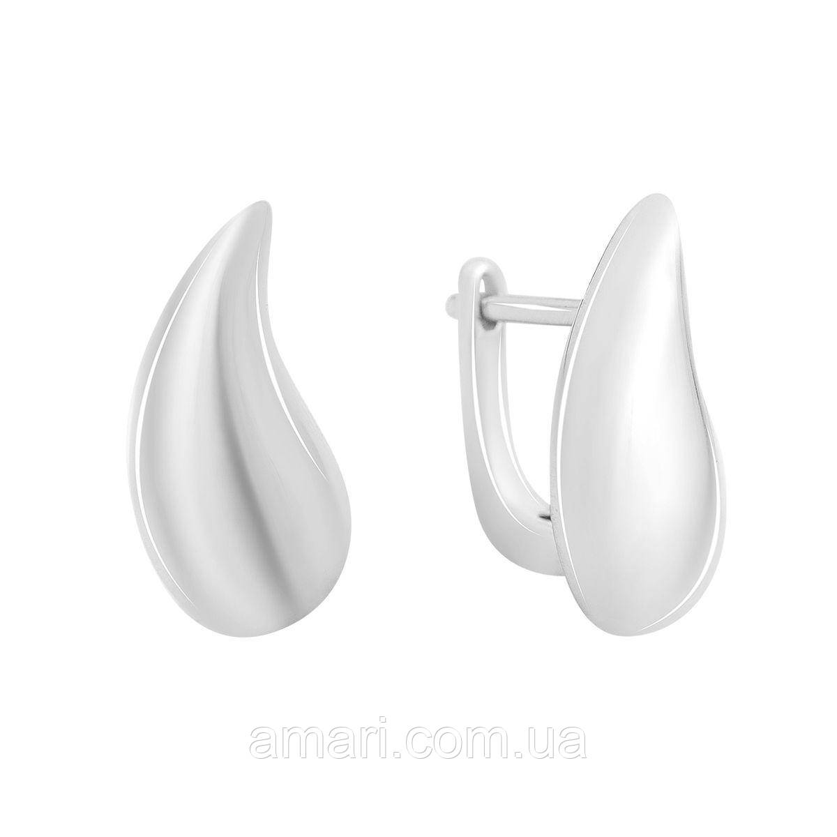 Срібні сережки Komilfo без каменів (60002096), фото 1