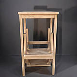 Табурет сходи з 3 ступень для кухні та дому натуральна деревина ясен молочний, фото 4