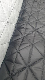 Плащовка стьобана на синтепоні колір чорний візерунок ромби