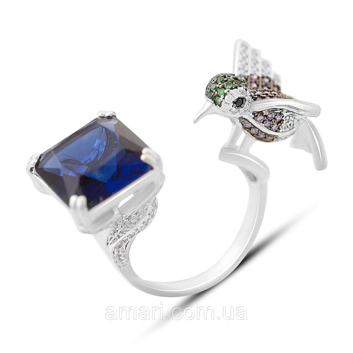 Срібне кільце Komilfo з фіанітами, вага виробу 7,34 г (2169307) 18 розмір, фото 1