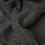 Твід костюмно-пальтовий діагональ сіровато-коричневий з кольоровими вкрапленнями, фото 5