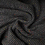 Твід костюмно-пальтовий діагональ сіровато-коричневий з кольоровими вкрапленнями, фото 6