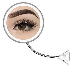 Дзеркало для макіяжу ULTRA FLEXIBLE MIRROR з LED підсвічуванням, 10-кратним збільшенням / Дзеркало для гоління