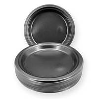 Тарілка одноразова чорна пластикова Ø 240 мм 50 шт/уп.