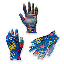 Рукавички садові FLOWER стрейчеві прогумовані жіночі