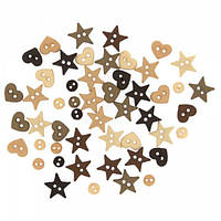 Набір декоративних гудзиків Jesse James & Co Натуральні мікро-форми (7701)