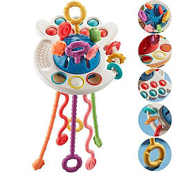 Брязкальце прорізувач Монтессорі іграшка для дітей 4в1, Восьминіг