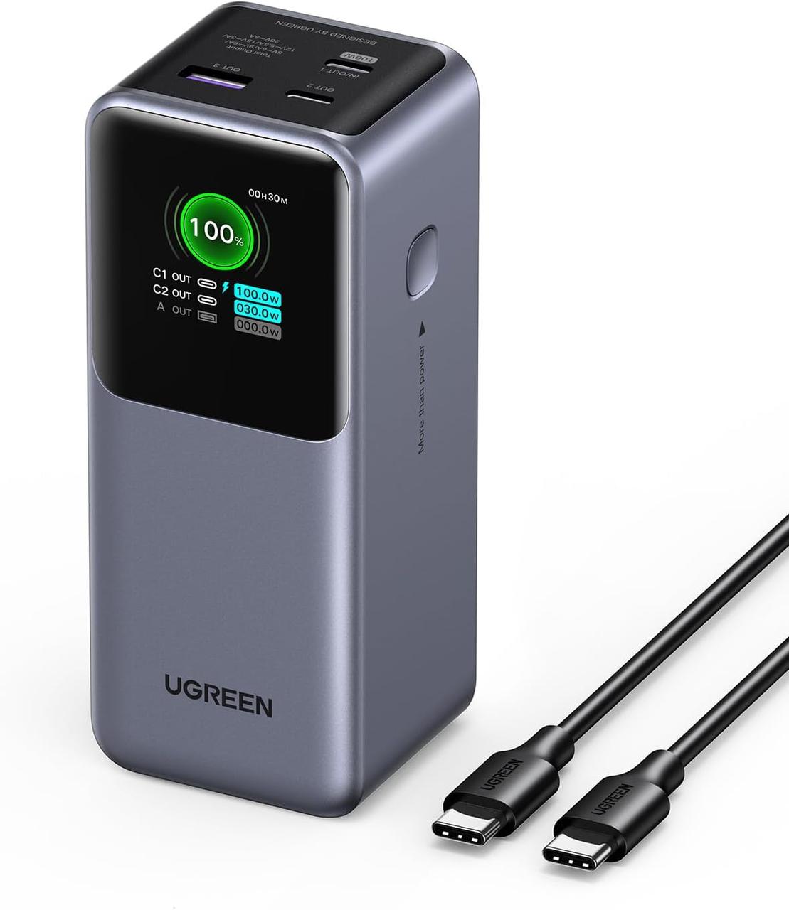 УМБ Ugreen Nexode Power Bank PB721 20000 mAh 130W, Grey