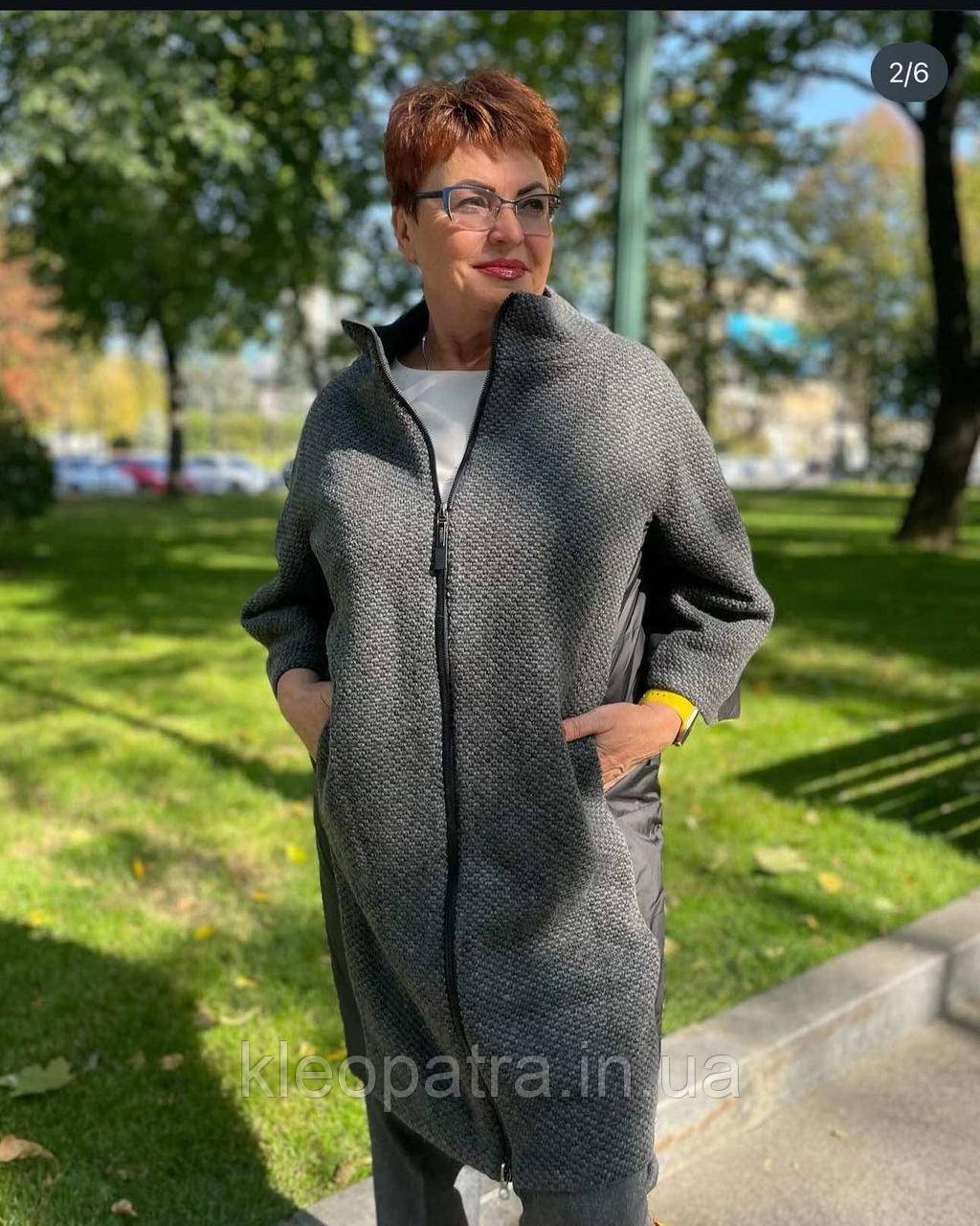 Шикарне жіноче демісезонне пальто prunel- 455 Жаклін, фото 1