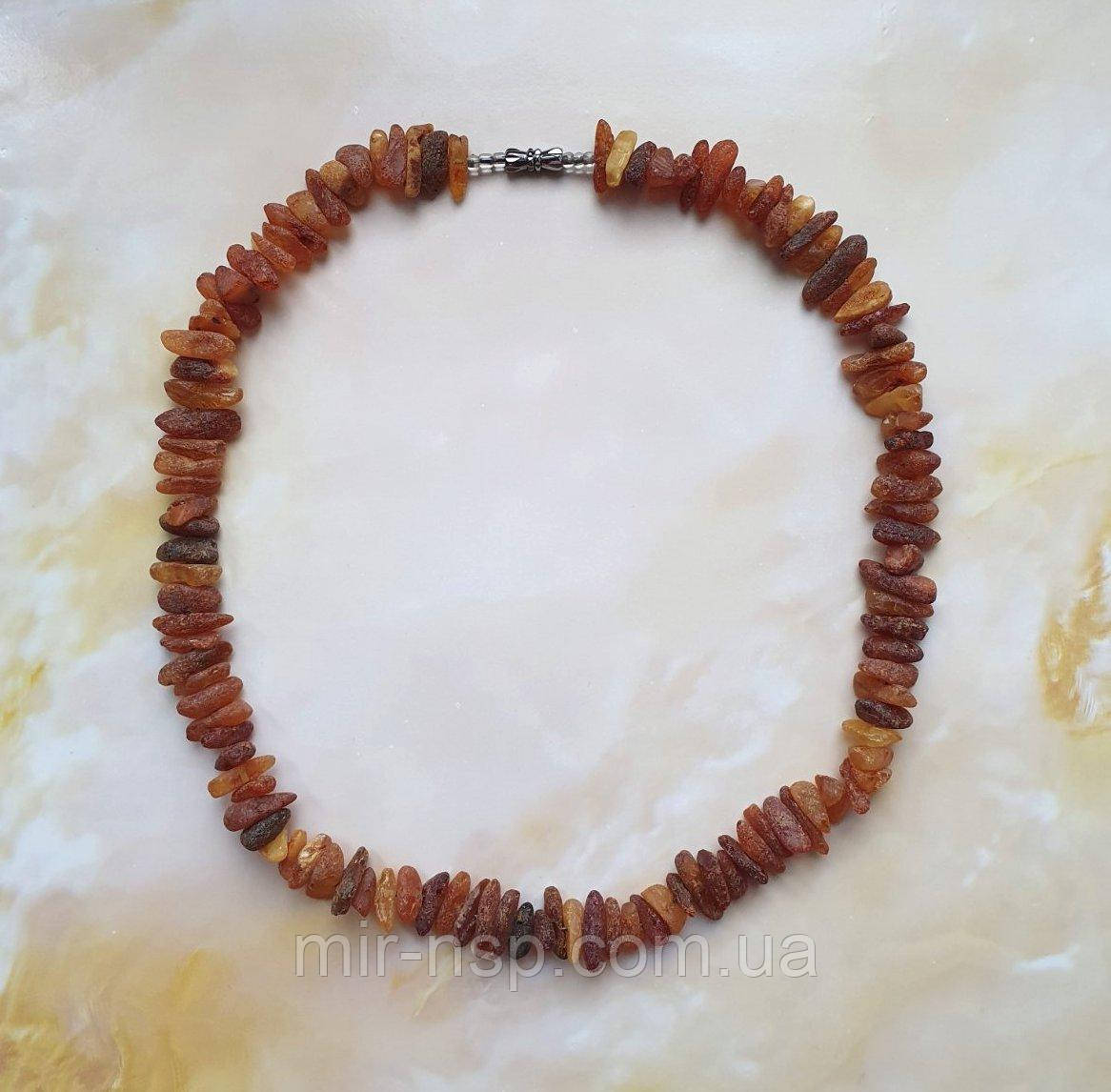 Намисто 100% натуральний необроблений лікувальний бурштин вага 22г довжина 46 см, фото 1