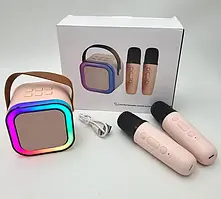 Міні-дитяче караоке K12 з LED підсвічуванням та двома бездротовими мікрофонами дитяче караоке K12