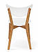 Дерев'яний стілець для кухні білий Фокс Т з твердим сидінням і жорсткою спинкою для вітальні, кафе Мікс Меблі, фото 2