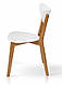 Дерев'яний стілець для кухні білий Фокс Т з твердим сидінням і жорсткою спинкою для вітальні, кафе Мікс Меблі, фото 3