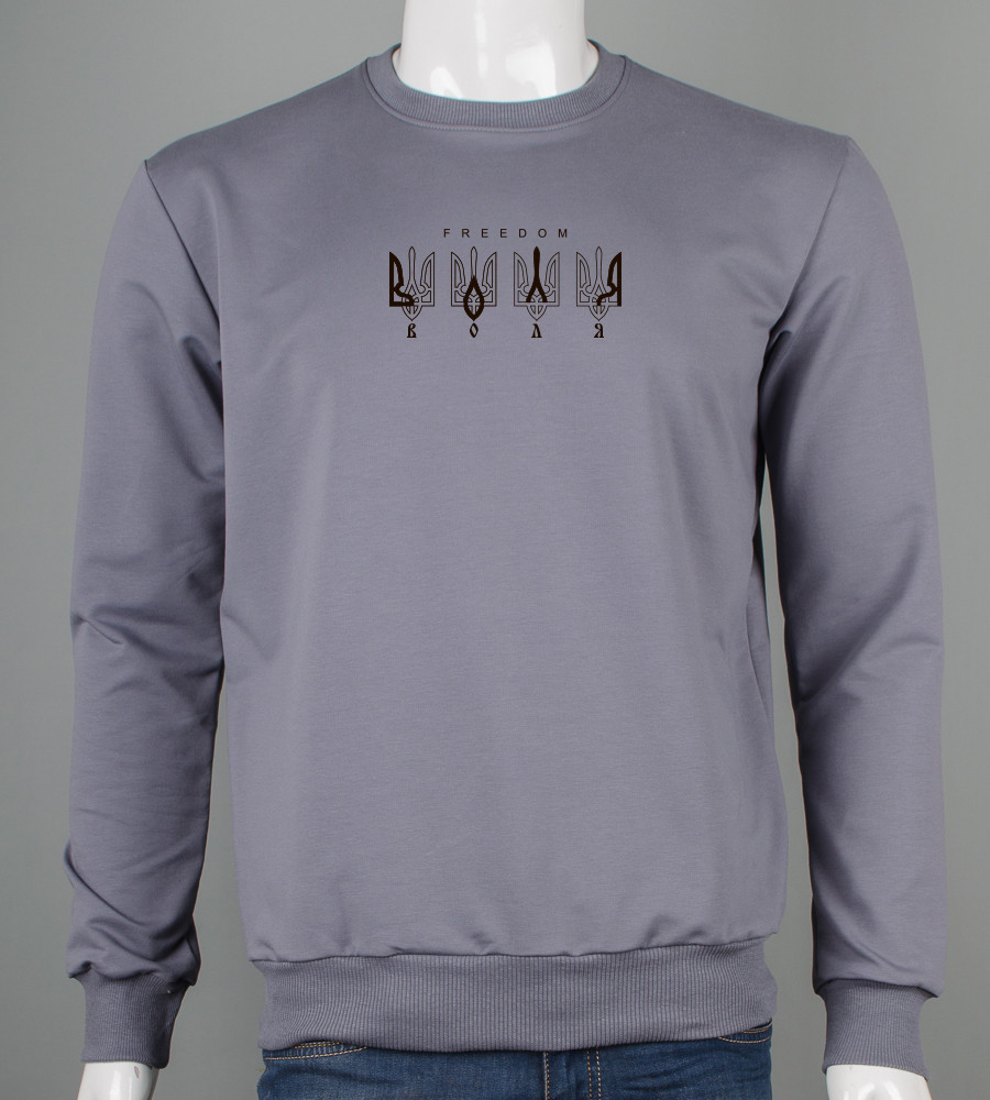 Світшот чоловічий Воля 7307с (Уп.4шт M-XXL), Сірий, фото 1