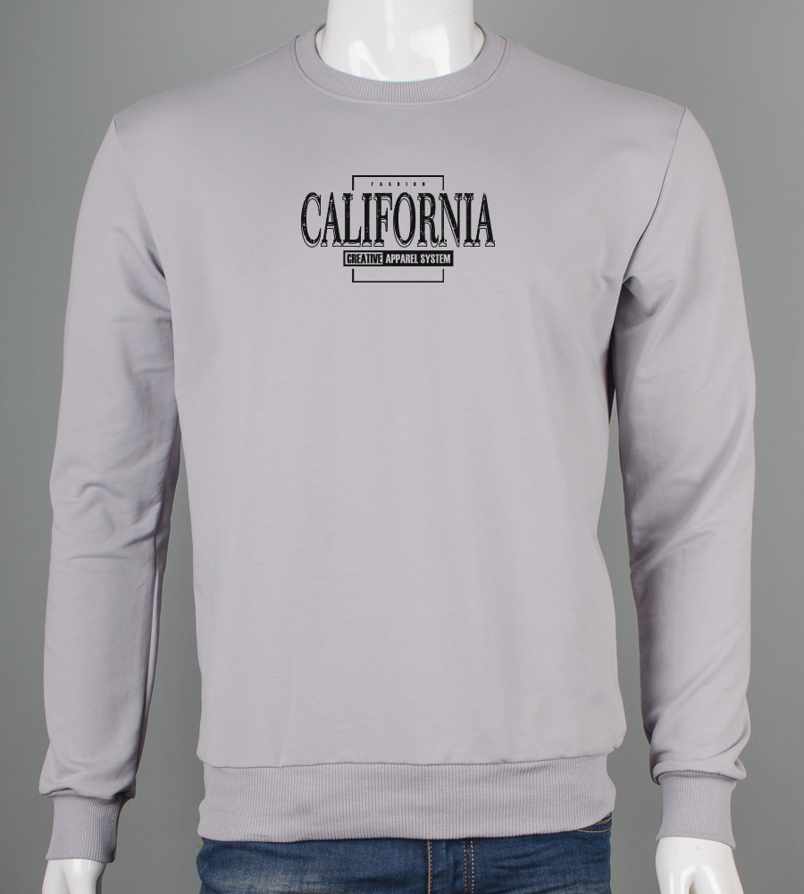 Світшот чоловічий California 7406с (Уп.4шт M-XXL), Світло-сірий, фото 1