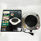 Плита електрична Rainberg RB-009 одноконфоркова настільна електроплита на одну конфорку з нержавіючої сталі, фото 6