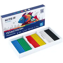Пластилін Kite Classic 6 кольорів 120 г K-081