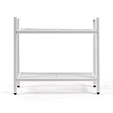 Стелаж етажерка металевий збірний, органайзер для підлоги на 2 полиці 60х26х60 см, білий, фото 3