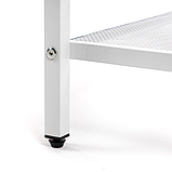 Стелаж етажерка металевий збірний, органайзер для підлоги на 2 полиці 60х26х60 см, білий, фото 8