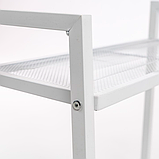 Стелаж етажерка металевий збірний, органайзер для підлоги на 2 полиці 60х26х60 см, білий, фото 7