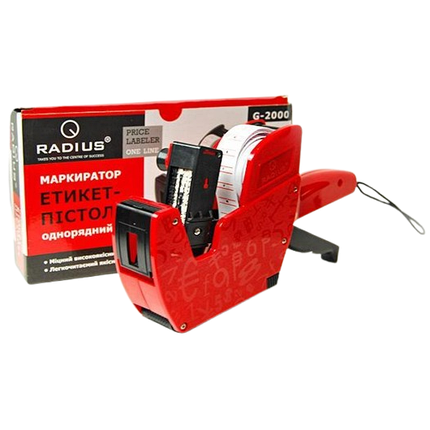 Пістолет для цінників однорядковий Radius G-2000 KNZ, фото 1