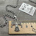 Cрібний комплект православний хрестик та ланцюжок бісмарк 925 проби, фото 5