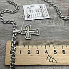 Cрібний комплект православний хрестик та ланцюжок бісмарк 925 проби, фото 6
