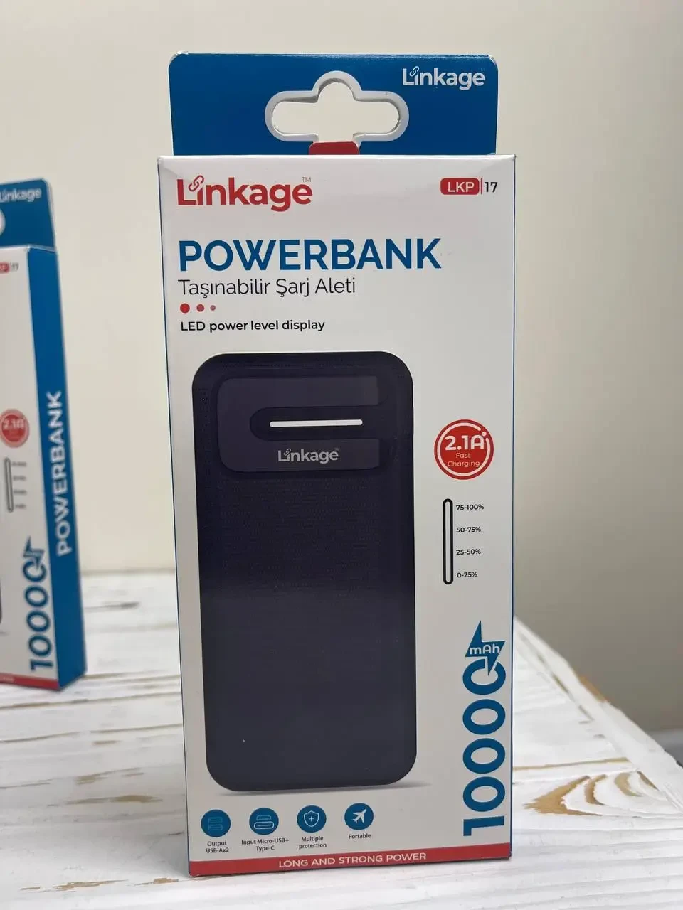 Зовнішній акумулятор повербанк Linkage LKP-17 10000 mAh Чорний, фото 1