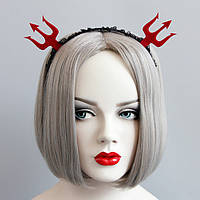 Обруч на Хелловін з ріжками one size чорно-червоний