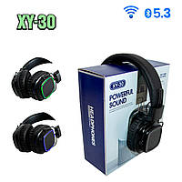 Бездротові навушники Powerful Sound XY-30 Чорні, з підсвічуванням, накладні bluetooth навушники | bluetooth наушники