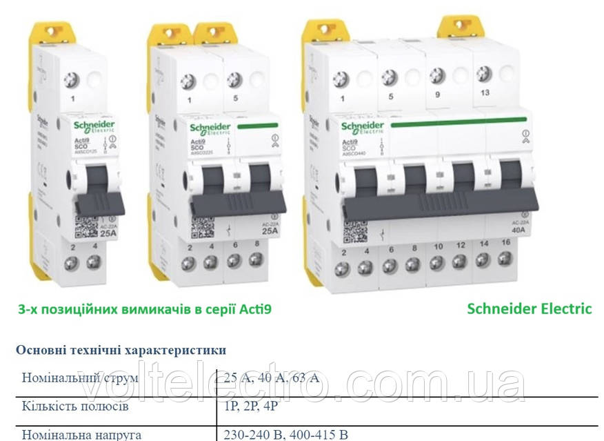 Переключатель ввода резерва 40А, 1 полюс, iSSW Acti9 Schneider