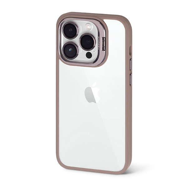 Чохол Metal Stand Case with Glass Camera для iPhone 15 — Clay