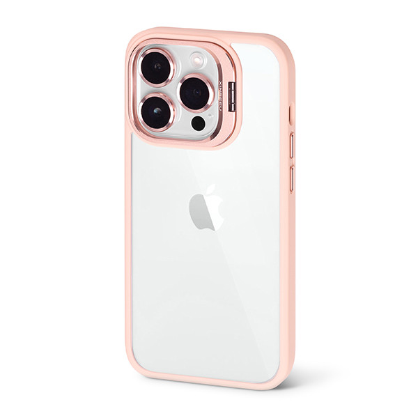 Чохол Metal Stand Case with Glass Camera для iPhone 14 — Pink Sand