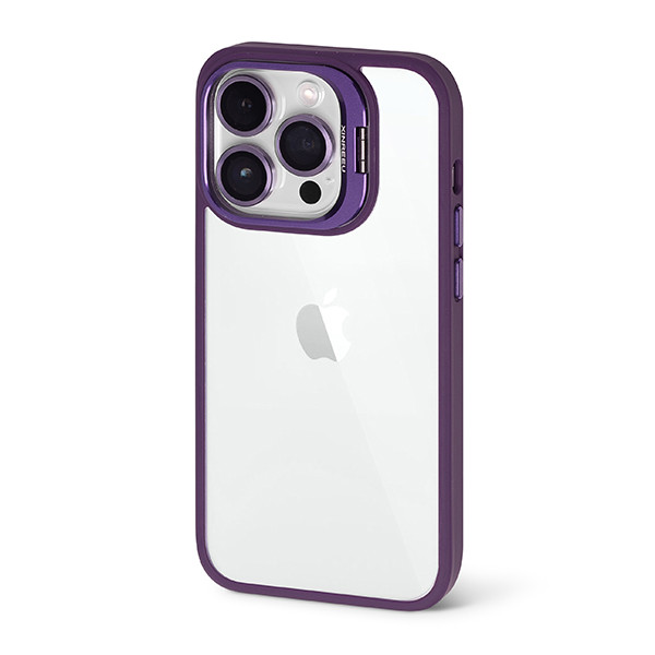 Чохол Metal Stand Case with Glass Camera для iPhone 14 Pro — Black