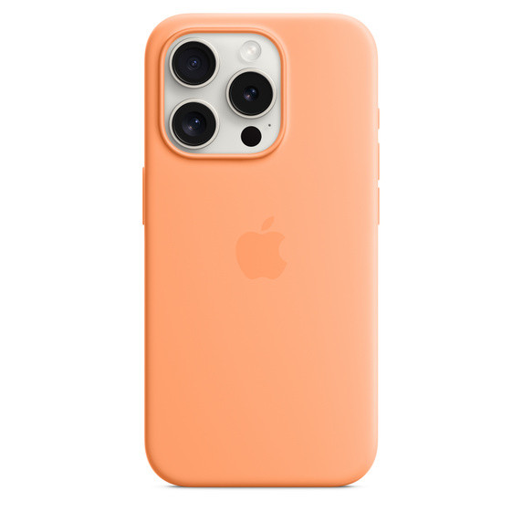 Чехол Silicone Case with MagSafe для iPhone 15 Pro - Orange Sorbet