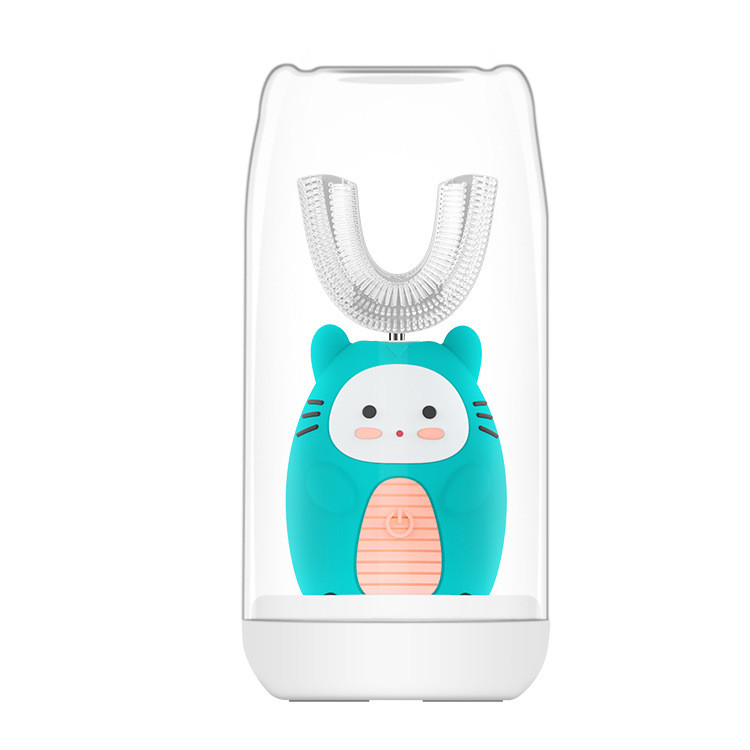 Дитяча електрична зубна щітка (Бірюзовий котик)