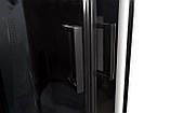 Душовий бокс Nero 95 RC 90х90х215 гідробокс Vivia чорний профіль розсувні сірі двері, фото 8