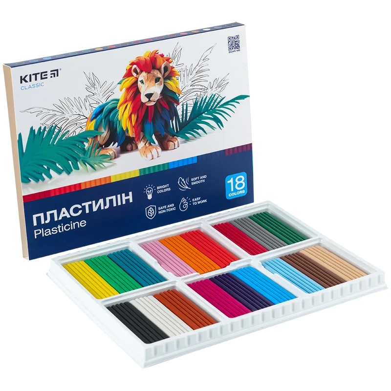 Пластилін Kite Classic 24 кольори 480 г K-089