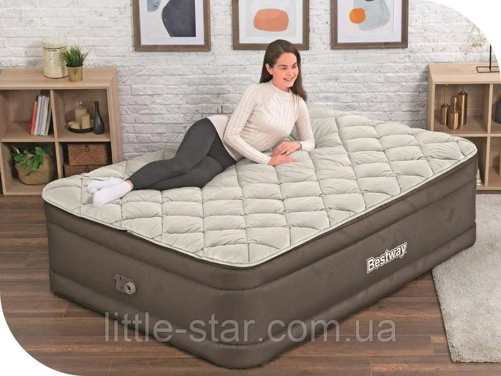 Надувне двомісне ліжко 203-152-51 см, Bestway 69145Р із вбудованим електронасосом