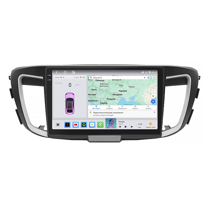 Штатна магнітола Lesko для Honda Accord IX 2012-2015г 10" 4/64 QLED CarPlay 4G Wi-Fi GPS 360 Prime