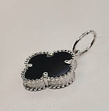 Підвіска "Клевер" зі срібла з оніксом, фото 2
