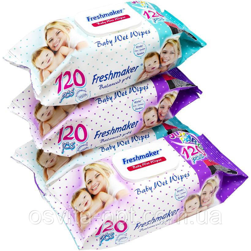 Волога серветка "Freshmaiker" jumbo pack 120шт КЛАПАН