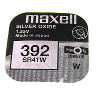 Батарейка Maxell SR41SW (392) для годинників 1.55V, 10 шт, срібний оксид