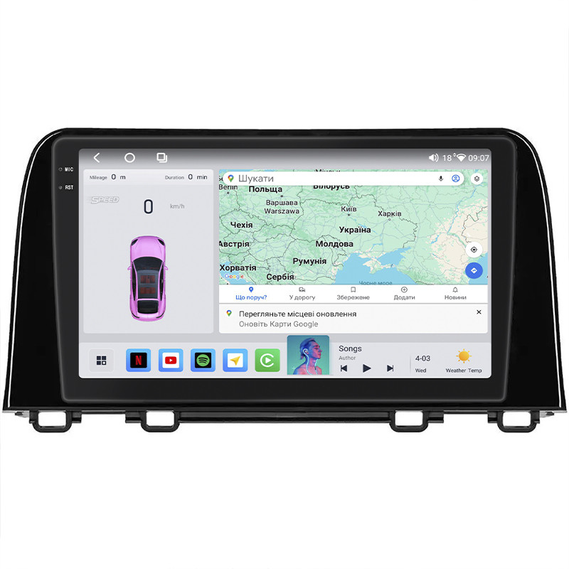 Штатна магнітола Lesko для Honda CR-V V 2016-2020г 9" 4/64 QLED CarPlay 4G Wi-Fi GPS 360 Prime